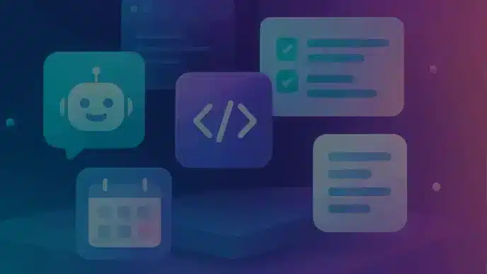 Open-source AI productivity tools in a futuristic digital workspace