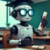 Cartoon-style robot wearing graduation cap and glasses, holding a diploma in a classroom setting.AI trends in 2025