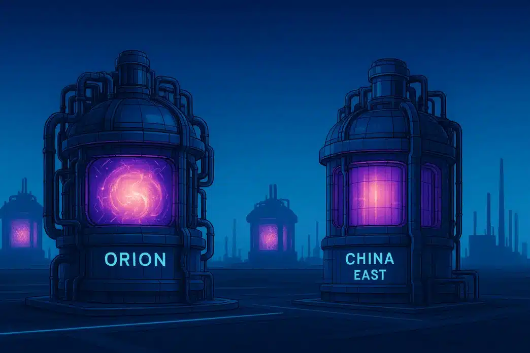 AI fusion power plants 2025 Helion and EAST